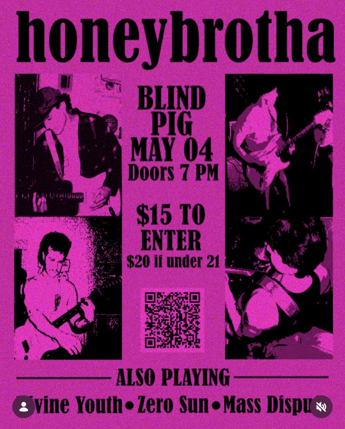 Honeybrotha @ the Blind Pig poster